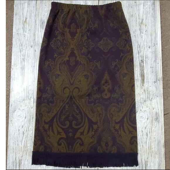 Nina Leonard Vintage Two-Piece Skirt Scarf Set - Picture 2 of 14